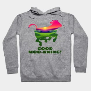 Good Moo-rning! Pop Art Sunrise Leaping Calf Hoodie